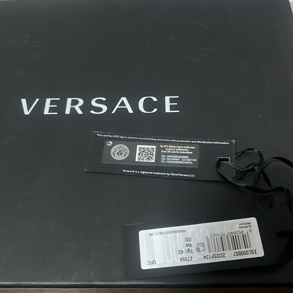 Versace Multicolor Patterned Slides - Picture 8 of 16